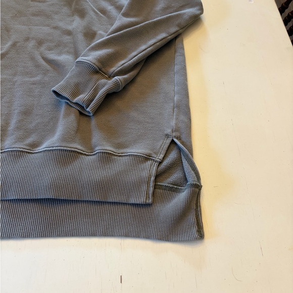 Aerie Woman’s Khaki Green Half-Zip Sweatshirt Size Medium - Picture 4 of 7